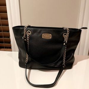 Michael Kors Black leather chain tote